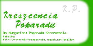 kreszcencia poparadu business card